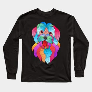 colored stylized dog head Long Sleeve T-Shirt